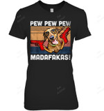 Dachshund Pew Pew Madafakas Vintage Weiner Dog Pew Women Tank Top V-Neck T-Shirt