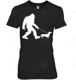 Bigfoot Walking Dachshund Funny Wiener Dog Women Tank Top V-Neck T-Shirt