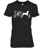 Doxie Dachshund Weenie Mom Mama Dad Heartbeat Dog Heart Women Tank Top V-Neck T-Shirt