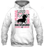 Dachshund Typography Funny Word Art Dog Lover Sweatshirt Hoodie Long Sleeve