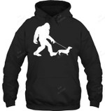 Bigfoot Walking Dachshund Funny Wiener Dog Sweatshirt Hoodie Long Sleeve
