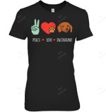 Peace Love Dachshund Weiner Dog Women Tank Top V-Neck T-Shirt