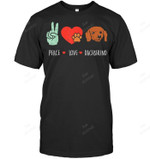 Peace Love Dachshund Weiner Dog Men Tank Top V-Neck T-Shirt