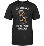 Happiness Is Hiking With My Doxie Funny Dachshund Hiking Camping Men Tank Top V-Neck T-Shirt