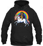 Dachshund Unicorn Girls Space Galaxy Rainbow Dog Sweatshirt Hoodie Long Sleeve