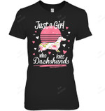 Just A Girl Who Loves Dachshunds Women Tank Top V-Neck T-Shirt