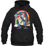 Dachshund Unicorn Dinosaur T Rex Kids Girls Rainbow Sweatshirt Hoodie Long Sleeve