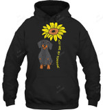 Sunflower Sunshine Dachshund Cute Weiner Dog Sweatshirt Hoodie Long Sleeve