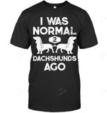 I Was Normal 2 Dachshunds Ago Funny Dog Lover Men Tank Top V-Neck T-Shirt