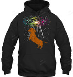 Space Dachshund Weiner Sausage Dog Galaxy Sweatshirt Hoodie Long Sleeve