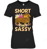 Short And Sassy Cute Flower Dachshund Weiner Dog Women Tank Top V-Neck T-Shirt