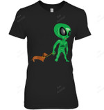 Funny Dachshund Alien Wiener Dog Doxie Dotson Women Tank Top V-Neck T-Shirt
