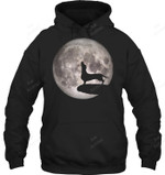 Funny Howling Dachshund Full Moon Wiener Dog Sweatshirt Hoodie Long Sleeve