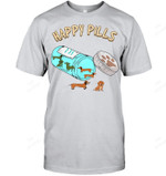 Happy Pills Dachshund Dog Lover Men Tank Top V-Neck T-Shirt