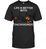Life Is Better With Dachshunds Men Tank Top V-Neck T-Shirt