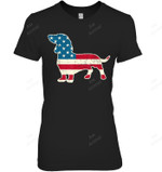 Dachshund 4th Of July Dog Lover American Flag Women Tank Top V-Neck T-Shirt