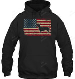 Dachshund America Flag Patriotic Weiner Dog Sweatshirt Hoodie Long Sleeve