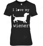 I Love My Wiener Dog Sweet Women Tank Top V-Neck T-Shirt