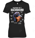 Anatomy Of A Dachshund Dog Funny Women Tank Top V-Neck T-Shirt