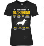 Anatomy Of Dachshund Dog Lover Women Tank Top V-Neck T-Shirt