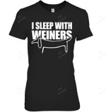 I Sleep With Weiners Sleeping Dachshund Women Tank Top V-Neck T-Shirt