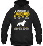 Anatomy Of Dachshund Dog Lover Sweatshirt Hoodie Long Sleeve