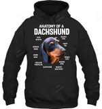 Anatomy Of A Dachshund Dog Funny Sweatshirt Hoodie Long Sleeve