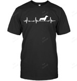 Dachshund Dog Heartbeat Dogs Lovers Men Tank Top V-Neck T-Shirt