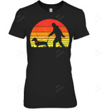 Bigfoot Sasquatch Dachshund Retro Weiner Dog Women Tank Top V-Neck T-Shirt
