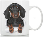 Cute Dachshund Mug Ceramic Black Dachshund Coffee Mug