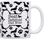 Best Dachshund Dad Ever Paw Pattern Coffee Mug