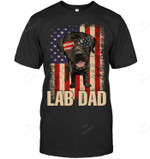 Lab Dad Labrador Retriever Dog American Flag Men Sweatshirt Hoodie Long Sleeve T-Shirt