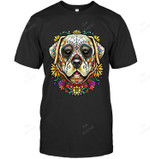 Bdaz Labrador Lab Dog Sugar Skull Day Of The Dead Sweatshirt Hoodie Long Sleeve Men Women T-Shirt