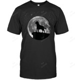 Labrador Retriever And Moon Sweatshirt Hoodie Long Sleeve Men Women T-Shirt
