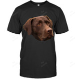 Funny Chocolate Lab Labrador Retriever Dog Head Sweatshirt Hoodie Long Sleeve Men Women T-Shirt