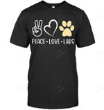 Peace Love Yellow Labs Funny Labrador Retriever Sweatshirt Hoodie Long Sleeve Men Women T-Shirt