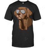 Chocolate Lab Chocolate Labrador Dog Sunglasses Sweatshirt Hoodie Long Sleeve Men Women T-Shirt