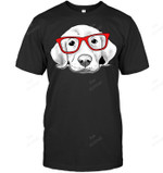 Labrador Retriever Dog With Red Glasses Puppy Dog Sweatshirt Hoodie Long Sleeve Men Women T-Shirt