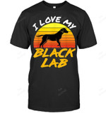 I Love My Black Lab Retro Labrador Retriever Sweatshirt Hoodie Long Sleeve Men Women T-Shirt