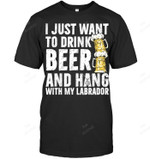 Drink Beer And Hang With My Labrador Sweatshirt Hoodie Long Sleeve Men Women T-Shirt