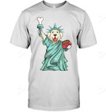 Patriotic Labrador Retriever 4th Of July Statue Of Liberty Sweatshirt Hoodie Long Sleeve Men Women T-Shirt