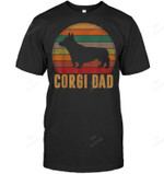 Retro Corgi Dad Dog Owner Pet Welsh Corgi Father Men Sweatshirt Hoodie Long Sleeve T-Shirt