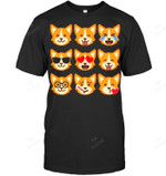 Corgi Emoji Funny Welsh Emoticon Sweatshirt Hoodie Long Sleeve Men Women T-Shirt