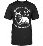 Cute Corgi Funny Corgi Corgi Kisses Fix Everything Sweatshirt Hoodie Long Sleeve Men Women T-Shirt