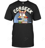 Funny Corgi Geek Corgeek Book Lovers Sweatshirt Hoodie Long Sleeve Men Women T-Shirt