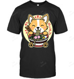 Kawaii Ra Cute Anime Dog Corgi Japanese Noodles Drk Sweatshirt Hoodie Long Sleeve Men Women T-Shirt