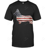 Patriotic Corgi Sweatshirt Hoodie Long Sleeve Men Women T-Shirt