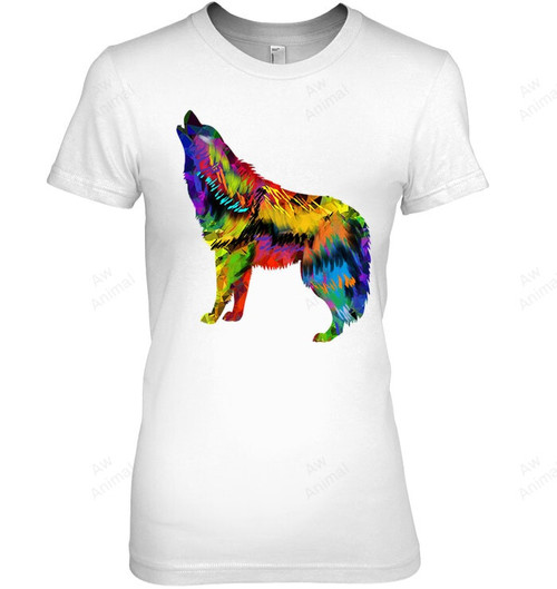 Wolf Howling Women Tank Top V-Neck T-Shirt