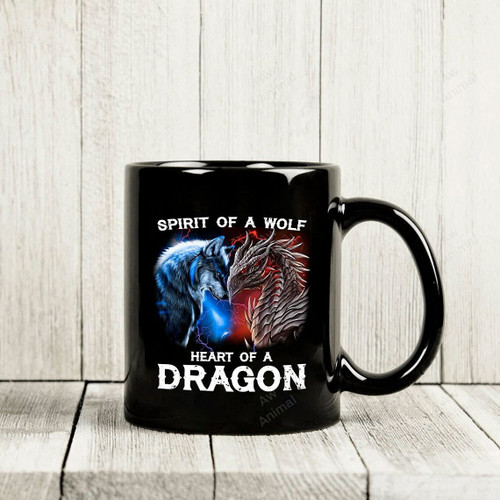 Spirit Of A Wolf Heart Of A Dragon Mug