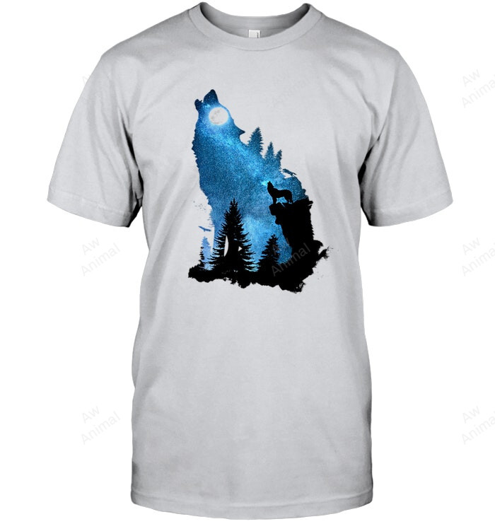 Wolf Howling Natural Men Tank Top V-Neck T-Shirt